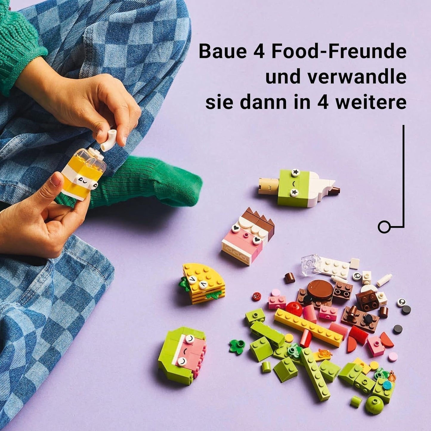 LEGO Classic Creative Snack Building Fun, Matleksak för fantasifulla rollspel, Byggset för pojkar och flickor 4 år gamla, Cupcake, Avokado, Popsicle och Taco 11039 Byggset Besuche den LEGO-Store