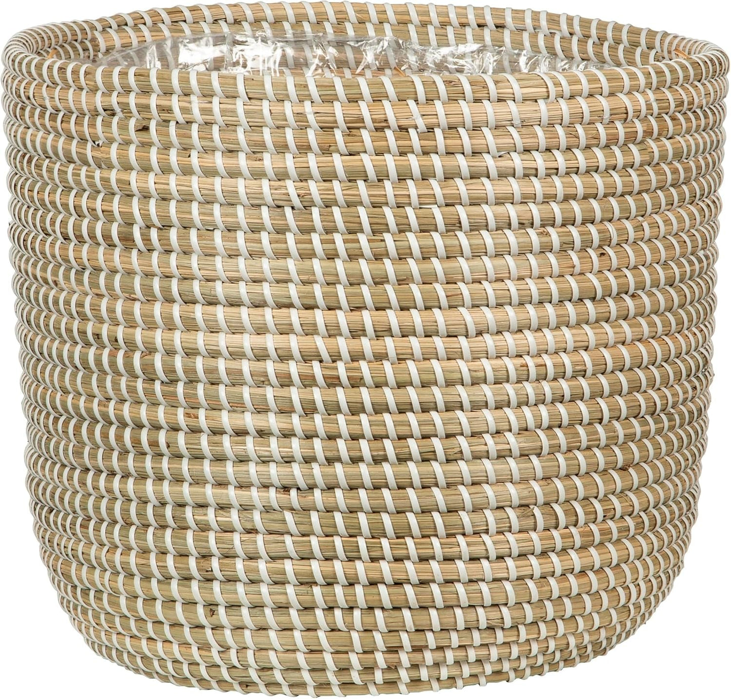 Scheurich Seagrass 17, korgkruka/sjögräskorg, färg: Vit, diameter 17 cm, höjd 16 cm, volym 3,5 l.