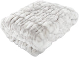 Lavish Home Oversized Gerüschte Faux Fur Filt, 152,4 X 203,2 Cm, Jacquard Faux Fur, Queen Size Throw för sängar och soffor, Grå Påkostade Hemsängar och filtar Grå