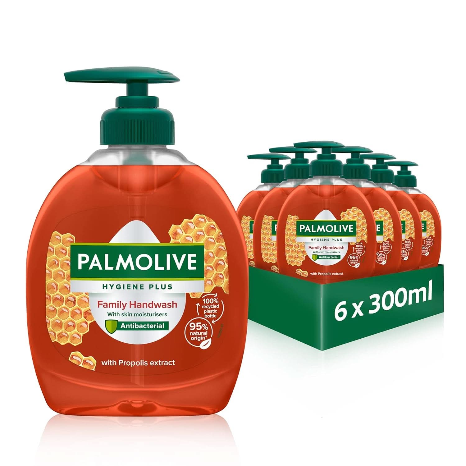Palmolive, flytande tvål för känslig handrengöring, set 6 x 300 ml Dusch och bad Naty Shop