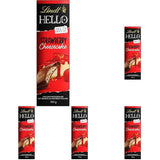 Lindt HEJ Strawberry Chocolate Cheesecake | Bar 100g | Mjölkchoklad med jordgubbskvarg gräddfyllning | Chokladkaka | Chokladpresent (paket med 5)