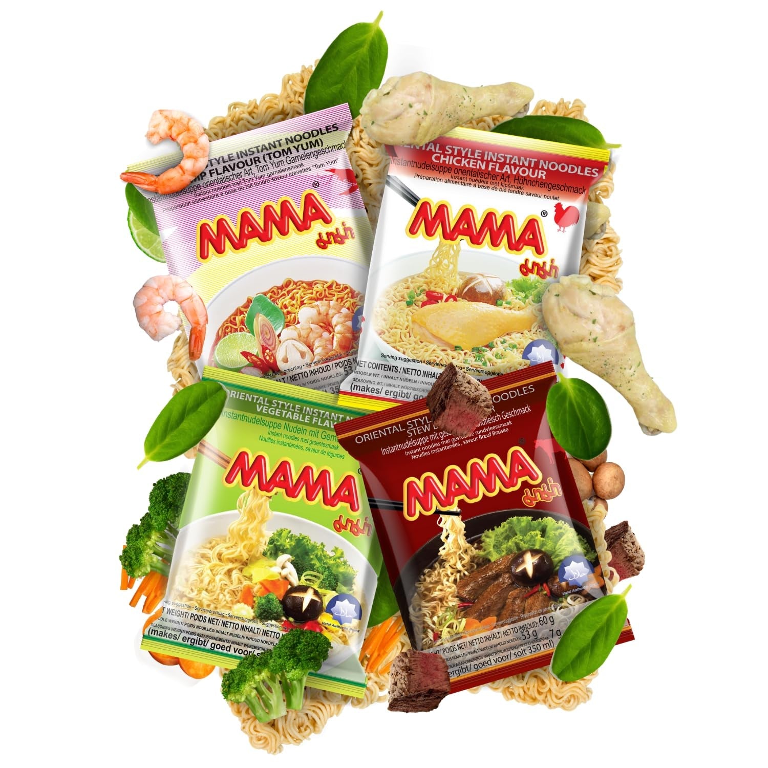 MAMA - Snabbnudlar med kyckling - Flerpack (30 X 55 GR)