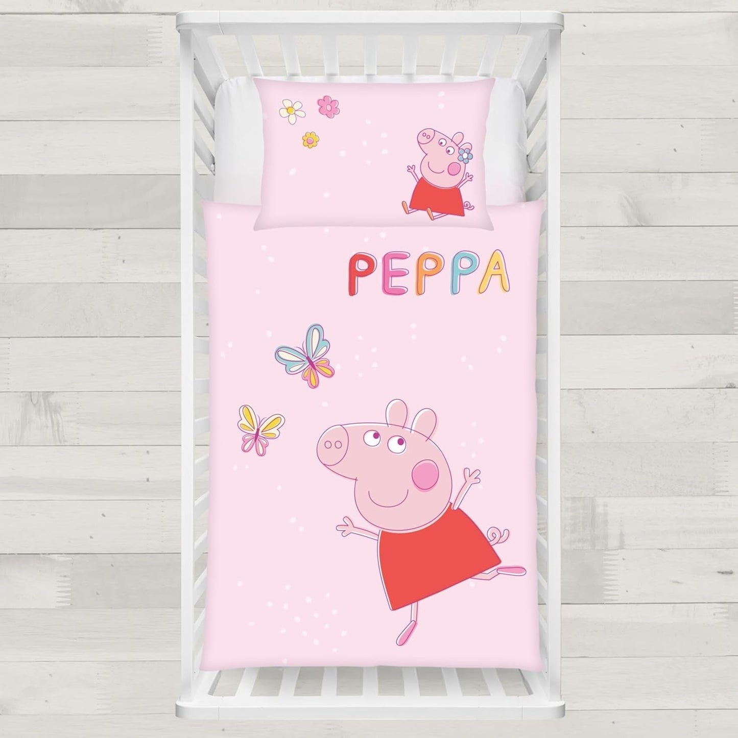 Peppa Pig barnbäddset, 100 x 135 cm och 40 x 60 cm, bomull Sängkläder - barn Naty Shop
