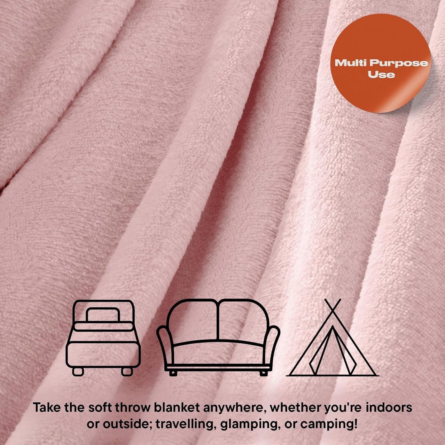 Brentfords flanellfleecefilt, extra mjuk, stor, fluffig, varm, överkast i sovrummet, enkelsäng, soffa, soffa, rödrosa - 120 X 150 cm sängar och filtar Beuche den Brentfords-Store