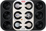 Zenker 12Er Muffinform – Muffinbackblech Für Muffins Und Cupcakes Aus Der Serie Soccer Baking– Hitzebeständiges 12Er Muffinblech Mit Antihaftbeschichtung, Schwarz Formar och brickor för bakning Naty Shop