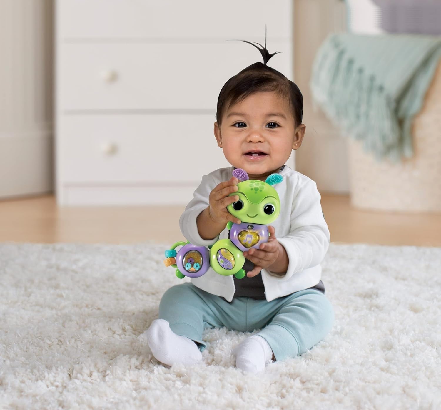 VTech Baby Spinning Fun Caterpillar - Prata och sjunga Interaktiv klocka och motorisk leksak - För 6-24 månader Babyleksaker Naty Shop