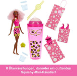 Barbie Pop Reveal Bubble Tea Doll och tillbehör, doftande Berry Bliss modedocka med husdjur, 8 överraskningar, inkluderar färgväxlare, förvaringsmugg, HTJ20