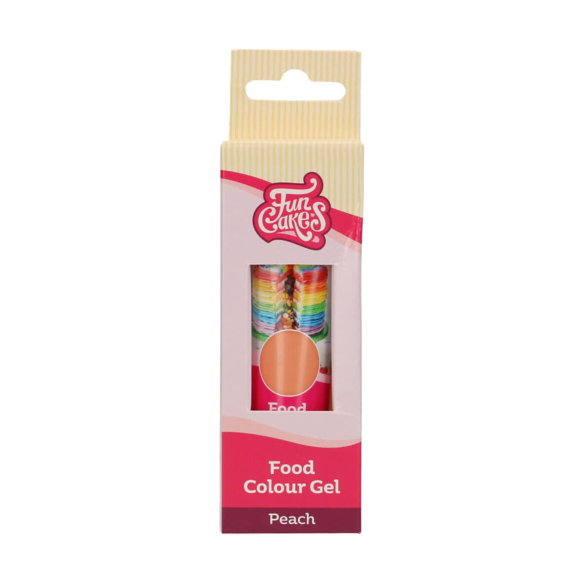 Funcakes Peach Gel food coloring: Highly concentrated food coloring for dough, cream, fondant and marzipan. Enkel dosering. En droppe för att skapa livfulla färger. Halal. 30 g.