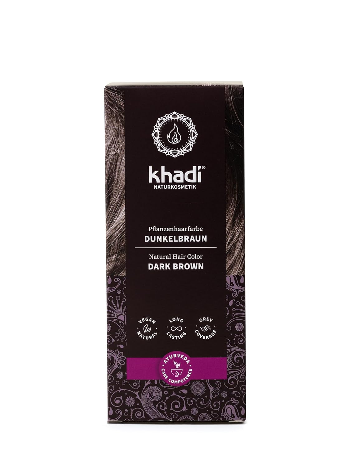 khadi GOLDBRAUN växtbaserade hårfärg Ljus bärnstensfärgad till mjuk och glänsande Gyllene brun hårfärg 100 % naturlig växtbaserad hårfärg Naturlig och vegansk certifierad naturlig kosmetika 100 g Naty Shop Hårfärg Mörkbrun 100 G (1 förpackning) Enkel