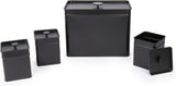 Salter BW12614EU7 Kuro förvaringslådor set - 4 köksbehållare Bröd/te/kaffe/socker Fyrkantiga förvaringslådor Lätt att rengöra Håll maten fräsch Svart Naty Shop Matförvaringslådor Set med 4
