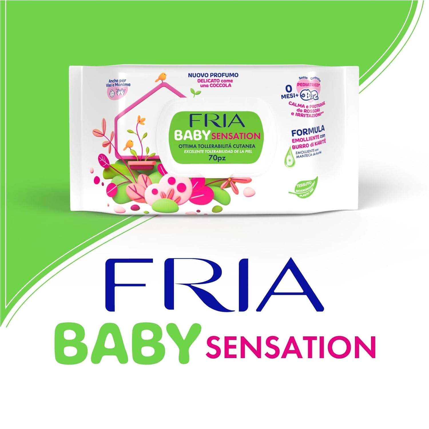 Baby Sensations med lock, 72 våtservetter, rengöringsservetter för personlig vård, unisex, barn