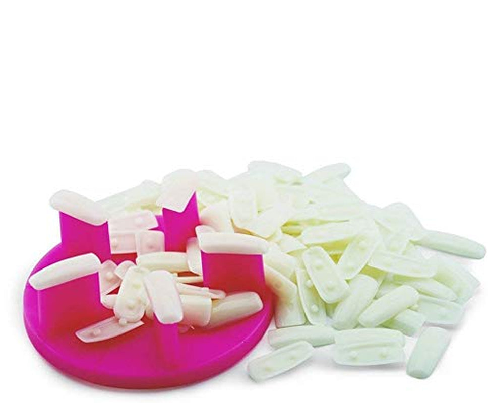 Plast Hållare för falska nagelspetsar Övning Plast Display Stol Ram Lotus Hållare 100 False Nails Nagelverktyg Nageltillbehör