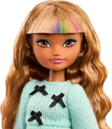 Barbie Dream Besties docka och tillbehör, Zia modedocka med avtagbara arrangemang och vågigt brunt hår, 7-delad hår och måne, JGG36
