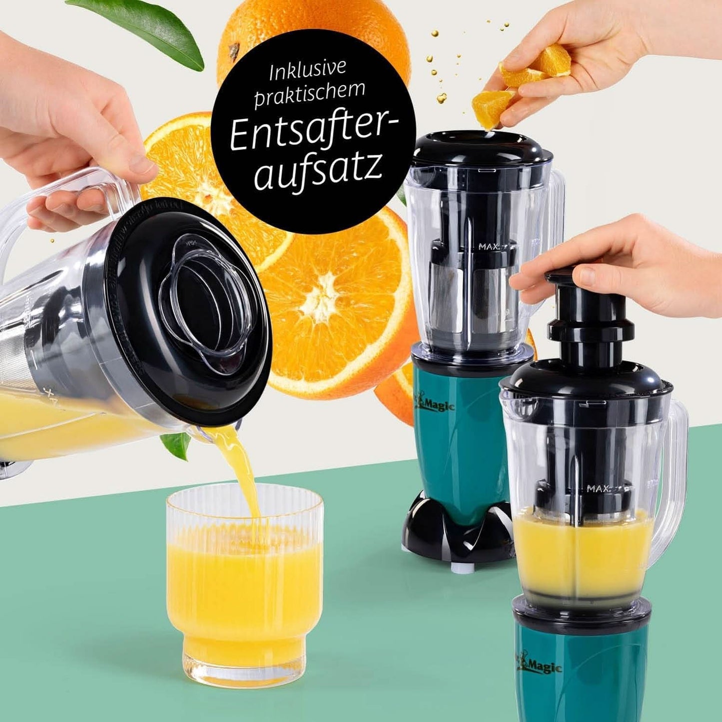 Gourmetmaxx Mr Magic Blender, Smoothie Maker med Xxl Naty Shop tillbehörspaket