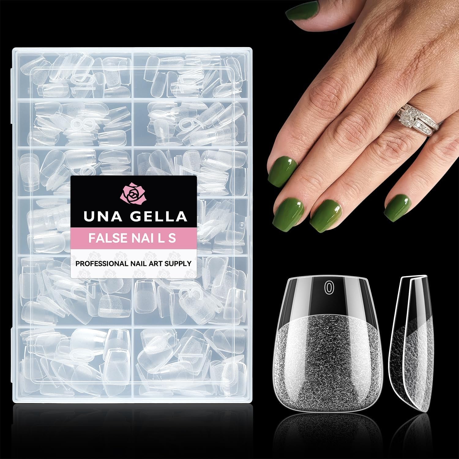 Ballerina Gel Nail Tips 216st 12 Storlekar Soft Gel Nail Tips Heltäckande Nail Extension Set Semi Matt DIY Home Art