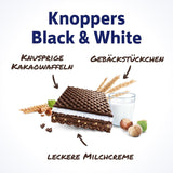 White and Black Knoppers – 8 x 25g – Rånskivor fyllda med mörka kakaobrån, bitar av svarta kex, mjölk och nougatkräm