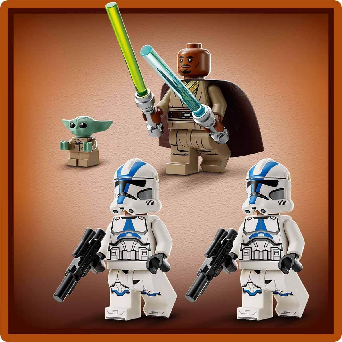 LEGO Star Wars Escape With The BARC Speeder, Mandalorian-setet, leksakscykel med sidvagn, Inkluderar figurerna Kelleran Beq och Grogu, present till pojkar och flickor från 8 år 75378 Byggset Beuche den LEGO-Store