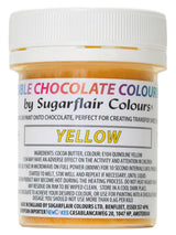 Matfärg Sugarflair Chocolate Gul matfärg för choklad - Färgat ekologiskt kakaosmör, chokladfärg för färgning av choklad, praliner - 35g