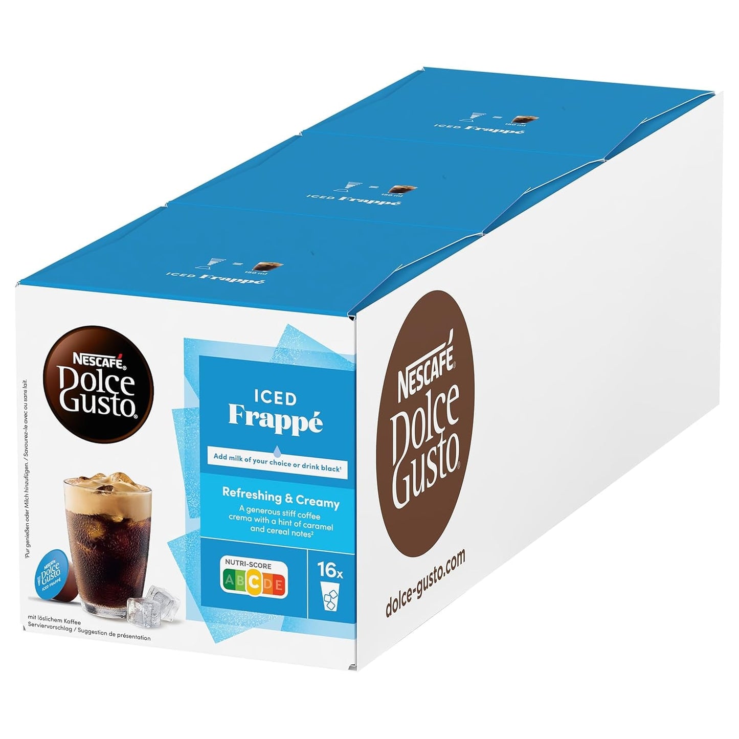 NESCAFÉ DOLCE GUSTO MINI ME by KRUPS schwarz/anthrazit automatic Kaffeekapselmaschine mit NESCAFÉ Dolce Gusto Iced Frappé, 3er Pack (3 x 16 Portions)