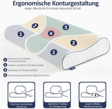 BedStory Memory Foam-kudde, höjdjusterbar nackstödskudde, ergonomisk kudde, sidokudde för rygg- och magsömnarna (60x36x12/10cm)