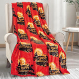 Elegant Comfort Lätt Halloween-temafilt, mjuk, mysig och plysch, perfekt för att koppla av denna kusliga säsong, 127 X 152,4 cm, Skull and Bones sängar och överdrag Elegant Comfort Halloween House 50 X 60