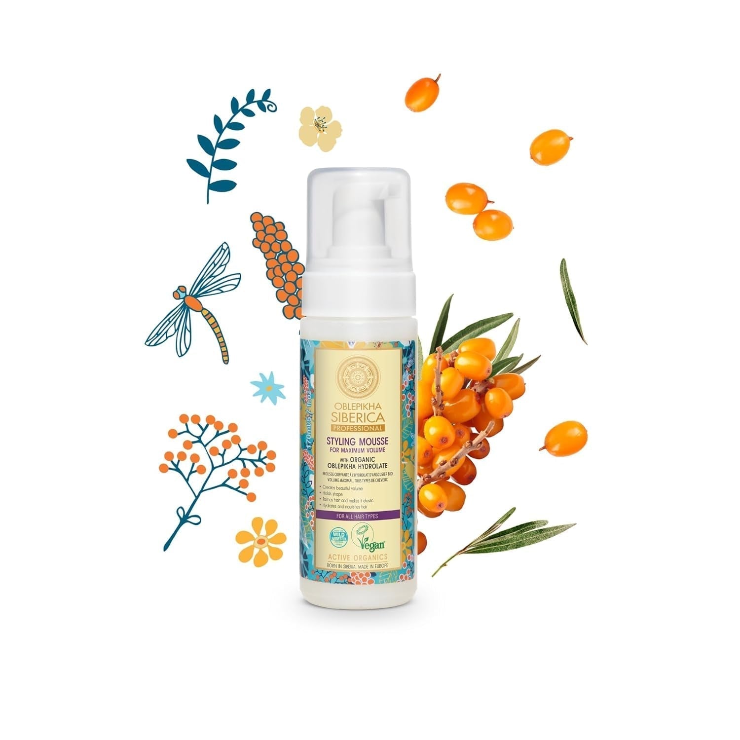 Natura Siberica Oblepikha Mask för svårt skadat hår, 1 förpackning (1 x 170 ml) Naty Shop hårmask
