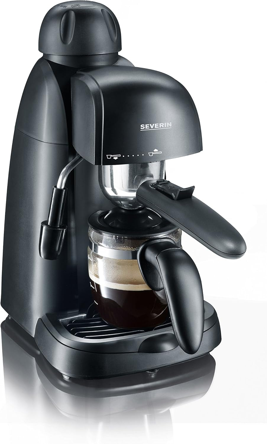 SEVERIN KA 5978 espressomaskin (inkluderar serveringsskål och mätsked, upp till 4 koppar) svart, standard