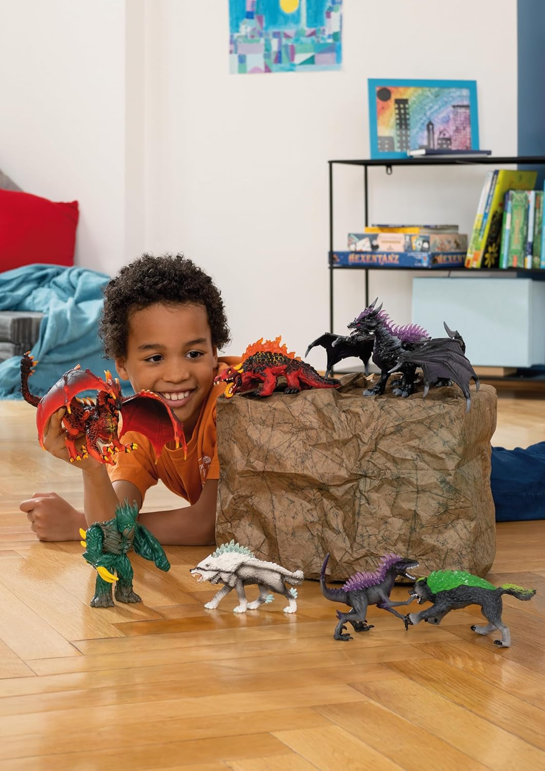 Schleich ELDRADOR VARELSER | Jungle Ruler 70151 | ELDRADOR Schleich monsterlekfigur med roterbart huvud och rörliga armar | Bra present till barn | Från 7 år | 14 X 7 X 114 Cm Actionfigurer Naty Shop