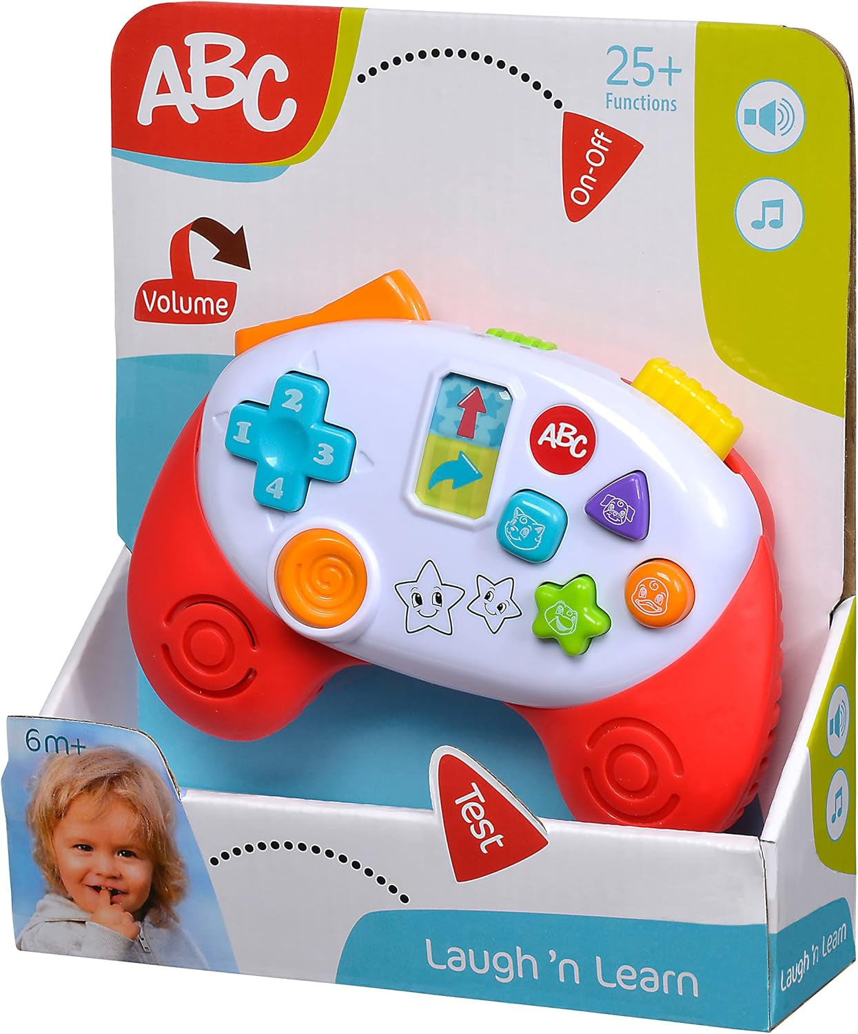 Simba 104010017 - ABC-spelkontroll, babyleksak, djurljud, sånger, 20+ ljud, från 12 månader, motoriska färdigheter, spelkonsol, toddlerleksak, lektelefon Bebe Toys Naty Shop