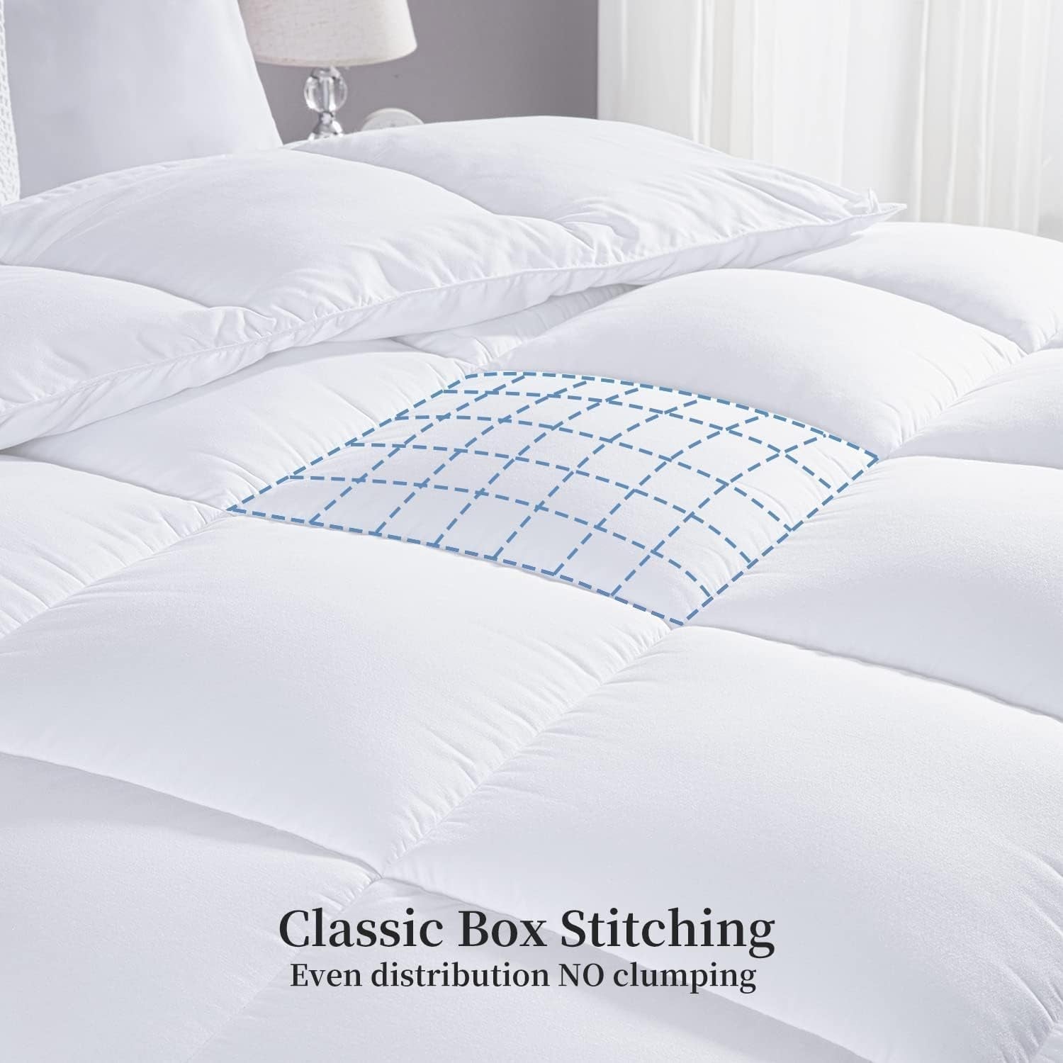 Kingsley Trend Alternativa vit duntäcke för alla årstider, alla säsonger, king size täcke (2,6 M X 2,3 M), mjuka, maskintvättbara täcken och täcken Naty Shop
