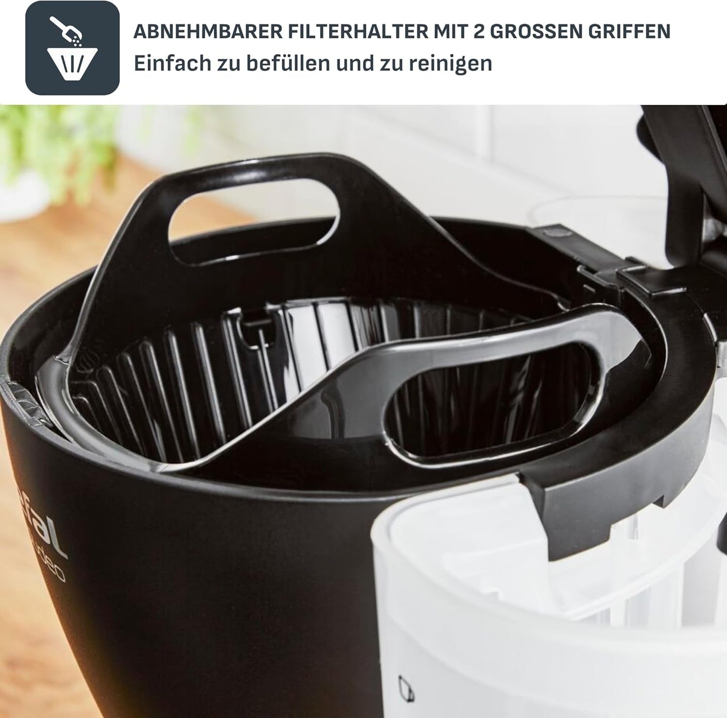 Tefal Includeo Filter Espressomaskin, Espressomaskin Extremt lätt att använda, Lämplig för höger- och vänsterhänta användare, Automatisk locköppning, 1,25 L, 10 till 15 koppar, CM533811