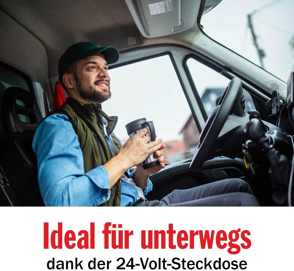 24V Kaffebryggare för lastbil - Kaffebryggare för lastbil - Kaffebryggare med filter - Håll varm kaffebryggare - Kaffebryggare i glaskaraff - Svart