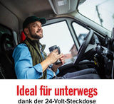 24V Kaffebryggare för lastbil - Kaffebryggare för lastbil - Kaffebryggare med filter - Håll varm kaffebryggare - Kaffebryggare i glaskaraff - Svart