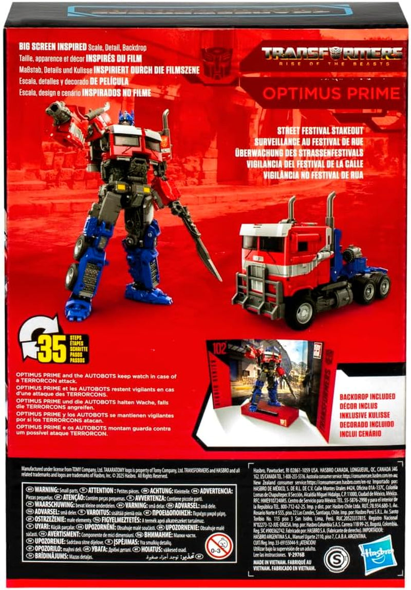 Transformers Studio Series Voyager Class Rise of the Beasts 102 Optimus Prime Actionfigur Röd Vit Blå Actionfigurer Naty Shop