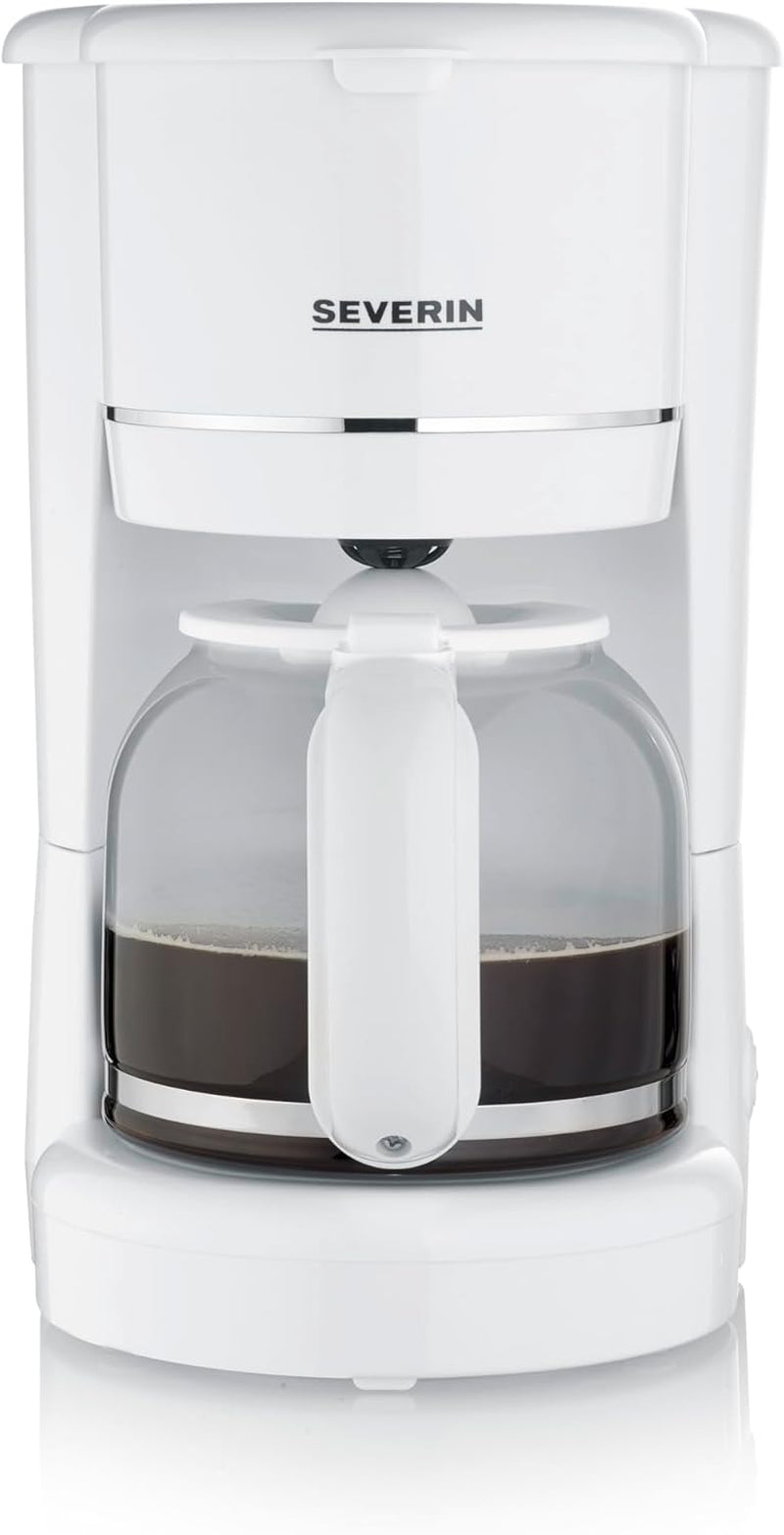 SEVERIN kompakt espressomaskin, aromatiskt kaffe med kaffemaskin för upp till 4 koppar, espressomaskin med filter och permanent oscillerande filter, rostfritt stål/svart, KA 4808