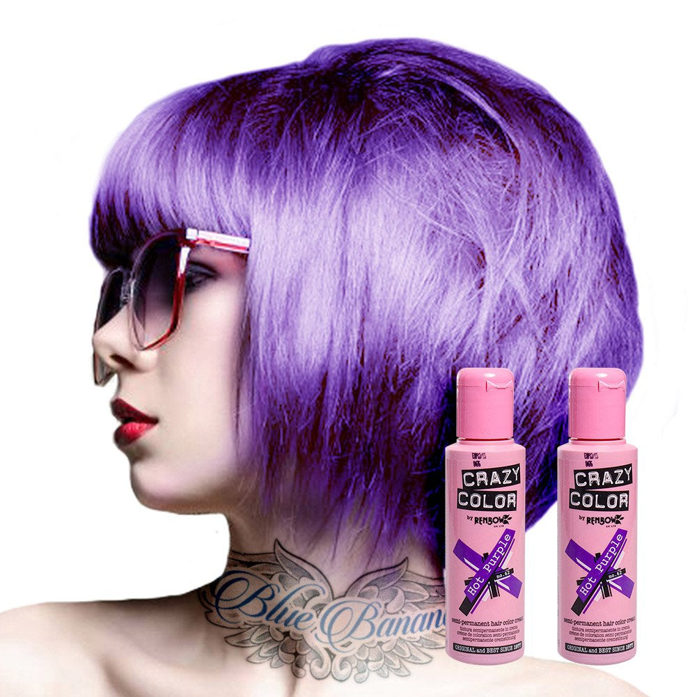 GO TOXIC UV semipermanent hårfärgningskräm 100 ml (1 förpackning) Naty Shop Violet hårfärgningsmedel 50 ml (2 förpackning)