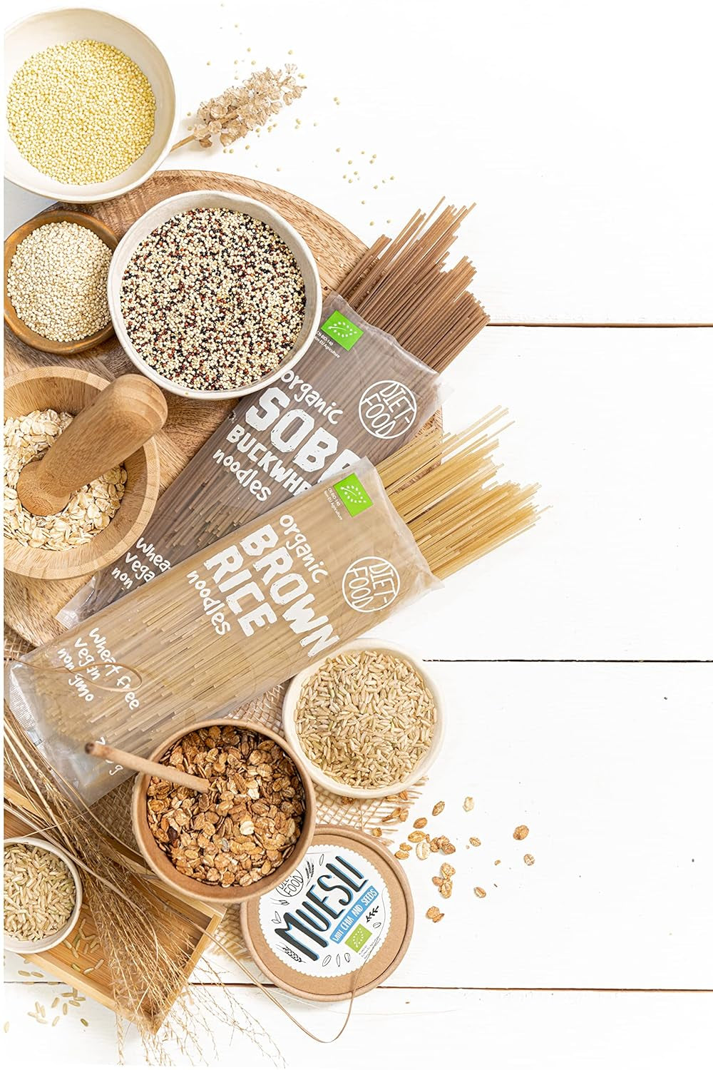 DIET-MAT ​​Bio Buchweizen Soba Nudeln Lebensmittel Pasta Vegan Glutenfreie Lactosefrei Sojafrei Nudeln für Vegetarier and Veganer 250 Gramm