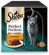 SHEBA Perfect PORTIONS sås för katter med kalkon 8 x 3 x (2 x 375g)