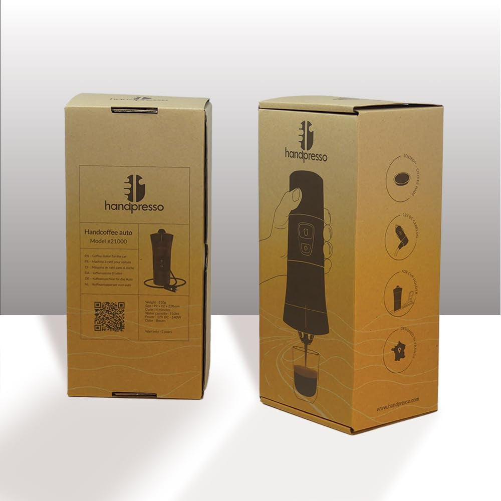Handpresso - Handkaffe Auto 21000 | 12V bil espressomaskin - 12 volt espressomaskin för bilar | Senseo Pad Espressobryggare för bilar - 12V Travel Espressobryggare | 12 volt espressor för husbilar