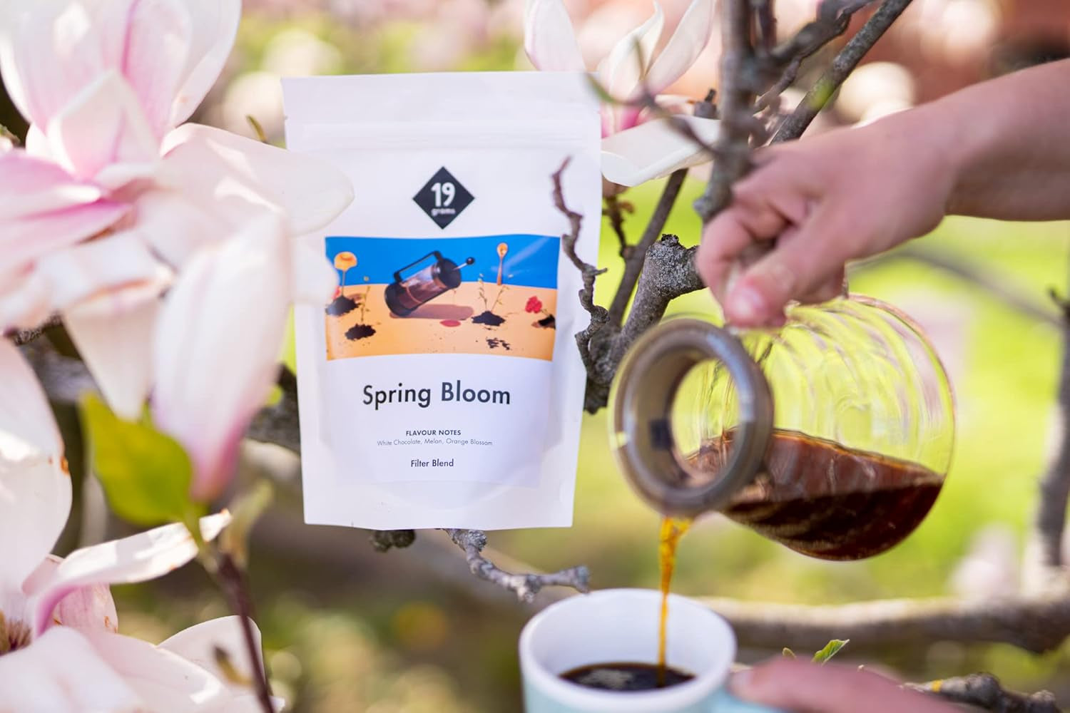 Vårblomningsfilter | 250 g fullkorn | rättvist och hållbart | nystekt | kaffebönor 100% Arabica | specialkaffe | 19 gram Cafe Roastery...