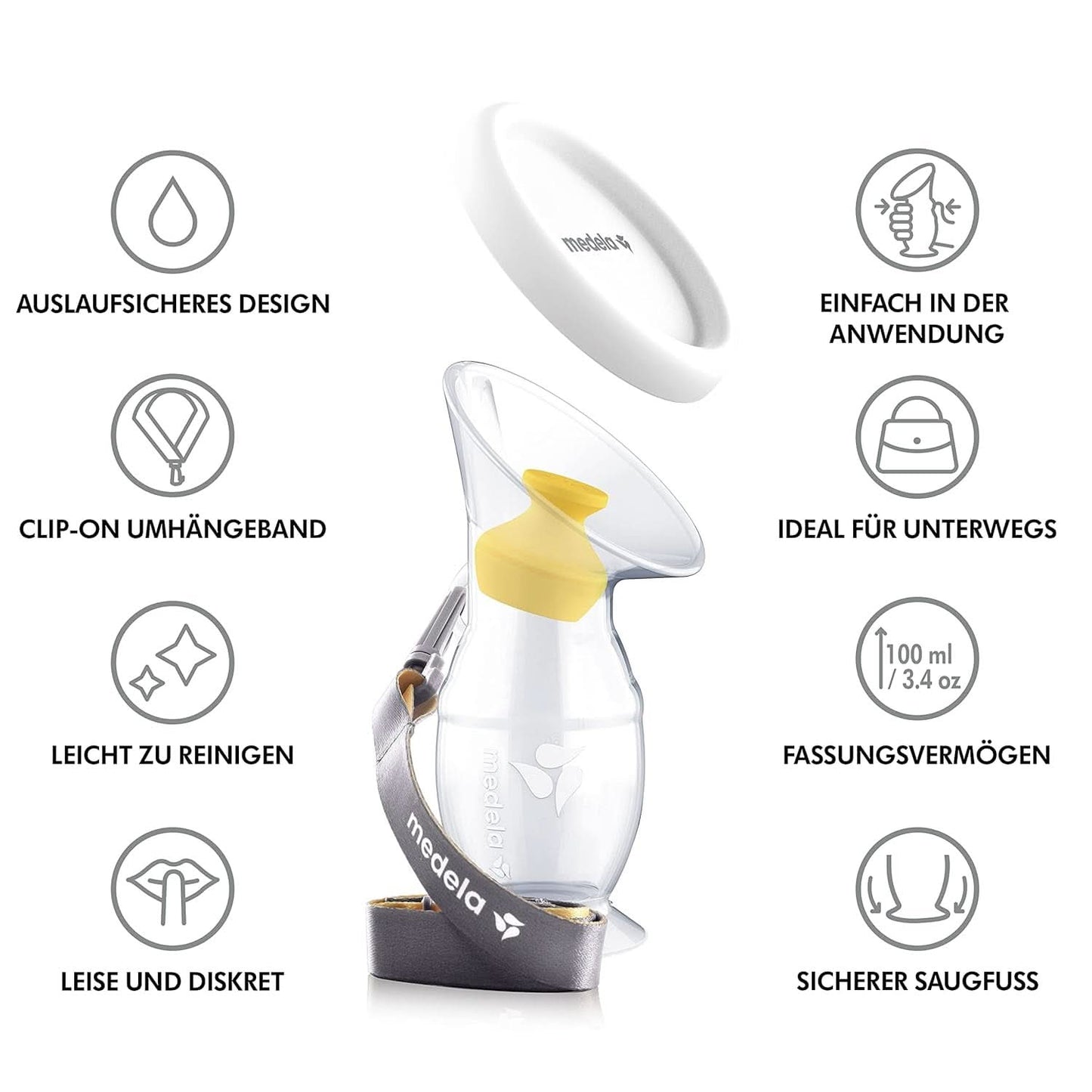 Medela Bröstmjölksuppsamlare gjord av silikon Mat och amningstillbehör Bebe Naty Shop