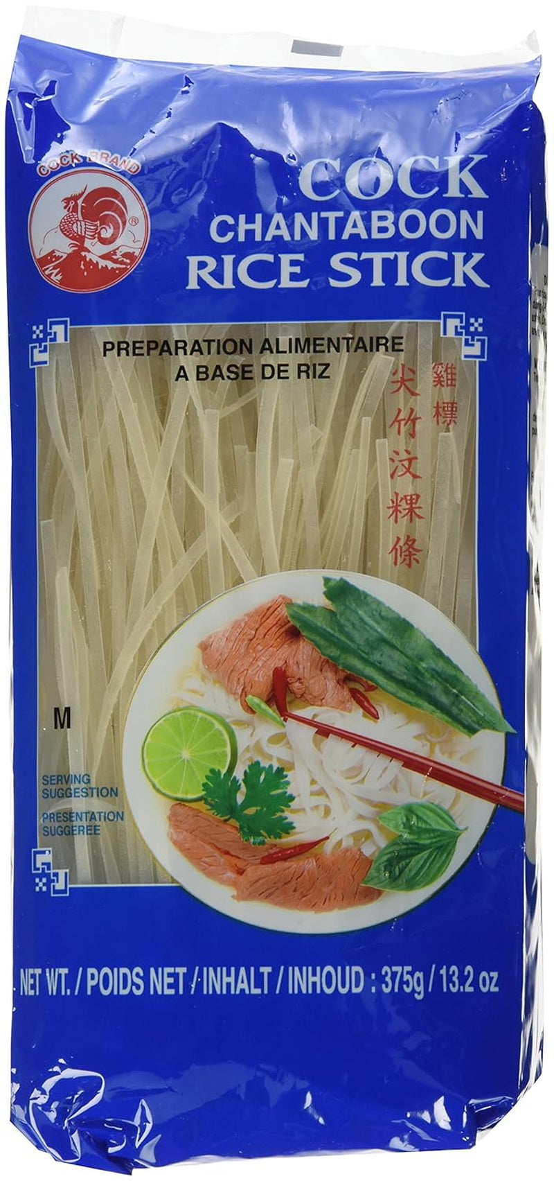 Cock Rice Nudlar, 3 mm, klass 1 (1 förpackning x 375 g)