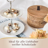 Choklad - Mini vita praliner | 90 g | Ask med 18 praliner i 6 läckra sortiment | Gåva av choklad | Chokladpresent (paket med 3)