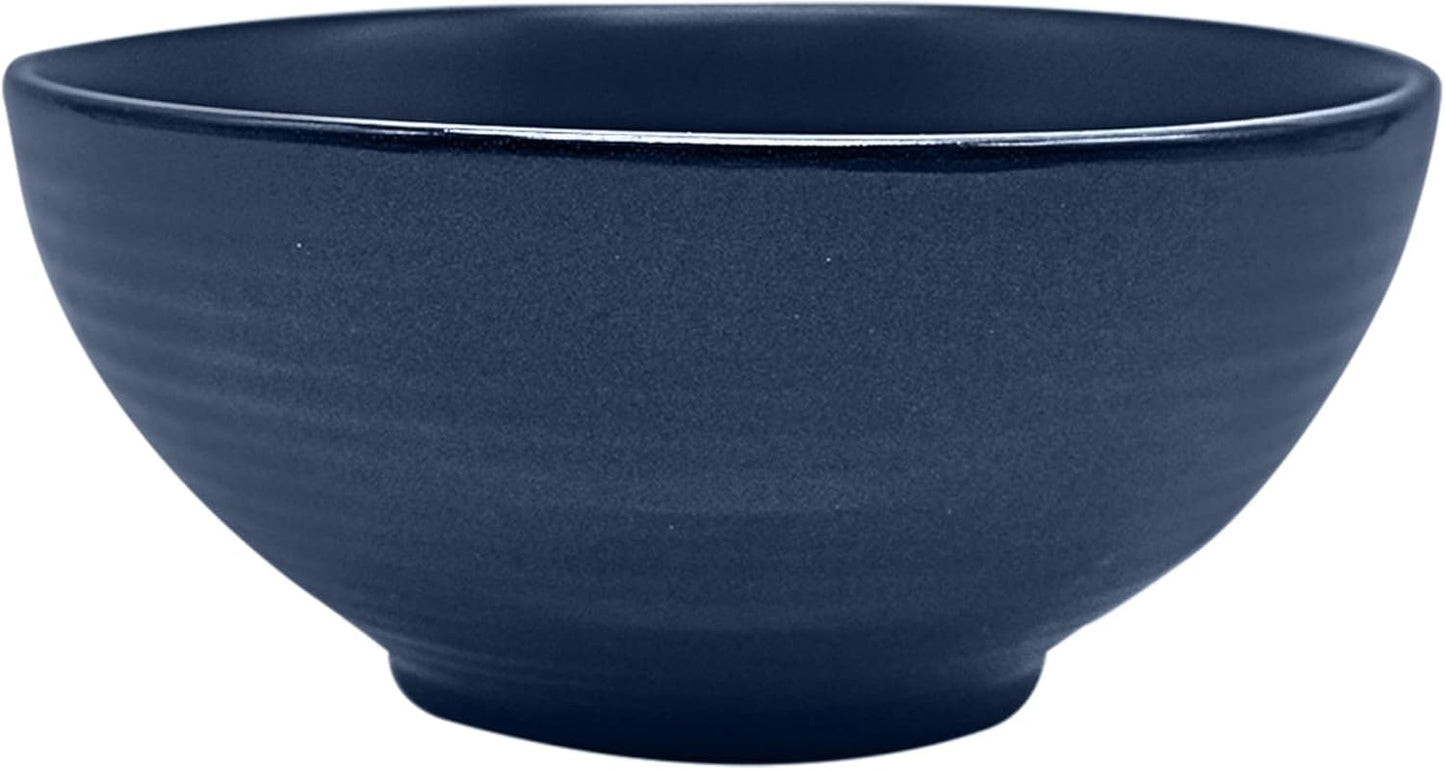 ECHTWERK "Alicia" 16 delar vintage kombinerat servisset Modern design för 4 personer Elegant mörkblått stengods servisset med 4 tallrikar 4 sidotallrikar 4 skålar 4 tekoppar