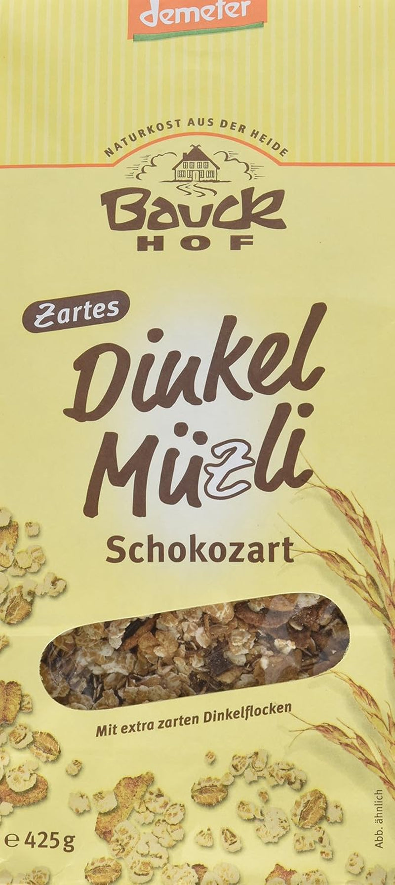 Bauck HOF Dinkelmüsli Schokozart, 425G (1:a förpackningen) Spannmål Naty Shop 850 G (1:a förpackningen)