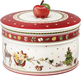 Villeroy & Boch - Winter Bakery Delight liten förvaringslåda, keramisk julkakalåda, jullåda, kaklåda, kaklåda, keramiklåda med lock, godisförvaring, förvaringslådor i premiumporslin Naty Shop L