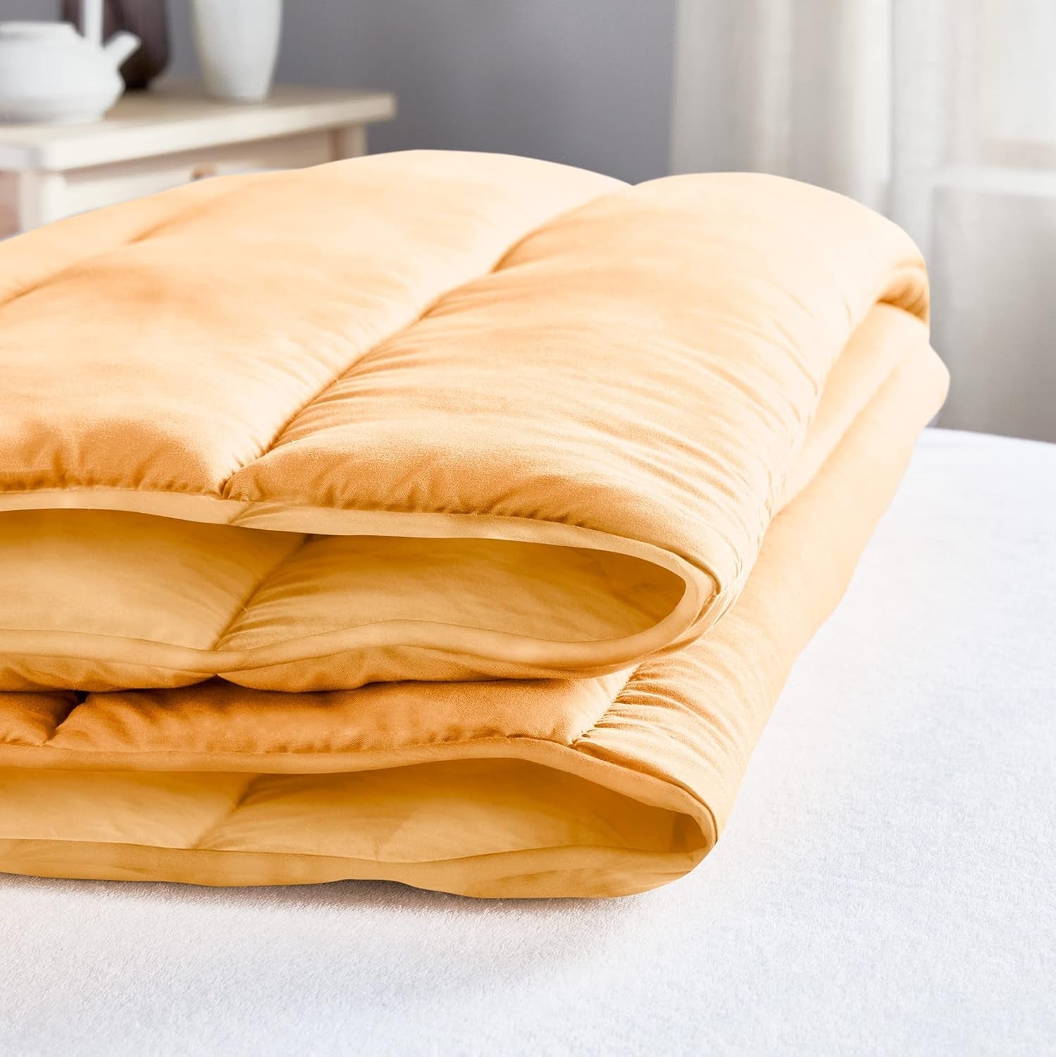 Pikolin Home - Vändbart täcke 300 G - tvåfärgad nordisk fyllning - för säng 150 - bekväm, varm, andas, blå, 240 X 220 cm Täcken och täcken Naty Shop
