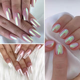 Chrome Nail Powder Aurora Ice Shimmer Chrome Pigment Powder 4ST Chrome Powder Nägel Nail Art Nageldesign