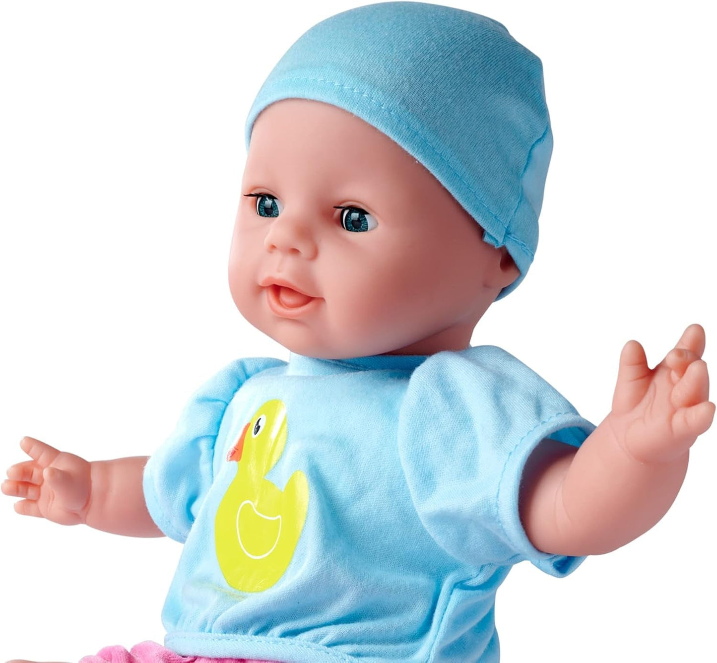 Simba 105010964 - Laura Hungry soft body docka med skyltdocka, trollsked, flaska med försvinnande innehåll och tallrik, 38cm, docka från 2 år Naty Shop Dolls