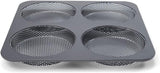 Hamburgerbrötchen, Perforiert, Antihaftbeschichte, 4 Runde Mulden Mit Je 12 Cm, Pfannengröße 28 X 28 Cm, 2,5 Cm Tief, Mittelgroß, Schwarz Formar och plåtar för bakning Naty Shop